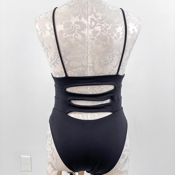 Anthropologie So De Mel L Swimsuit Deep Plunge One-Piece Black - Picture 4 of 14